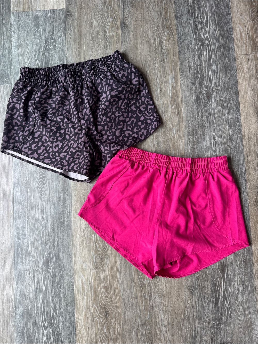 Pulse Women's Athletic Shorts - Pink & Black Leopard Print